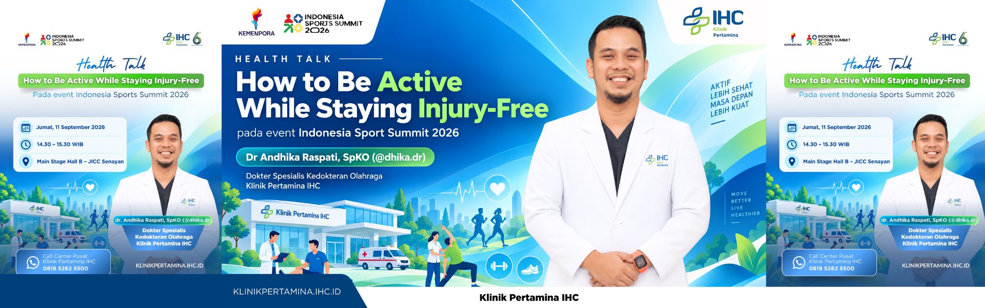 Dokter Andhika Raspati Health Talk 11 September 2026 di Event Indonesia Sports Summit 2026