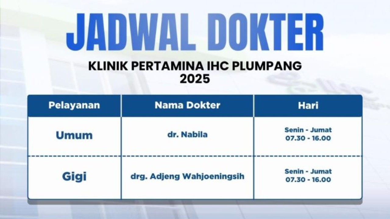 Jadwal Klinik Pertamina IHC Plumpang